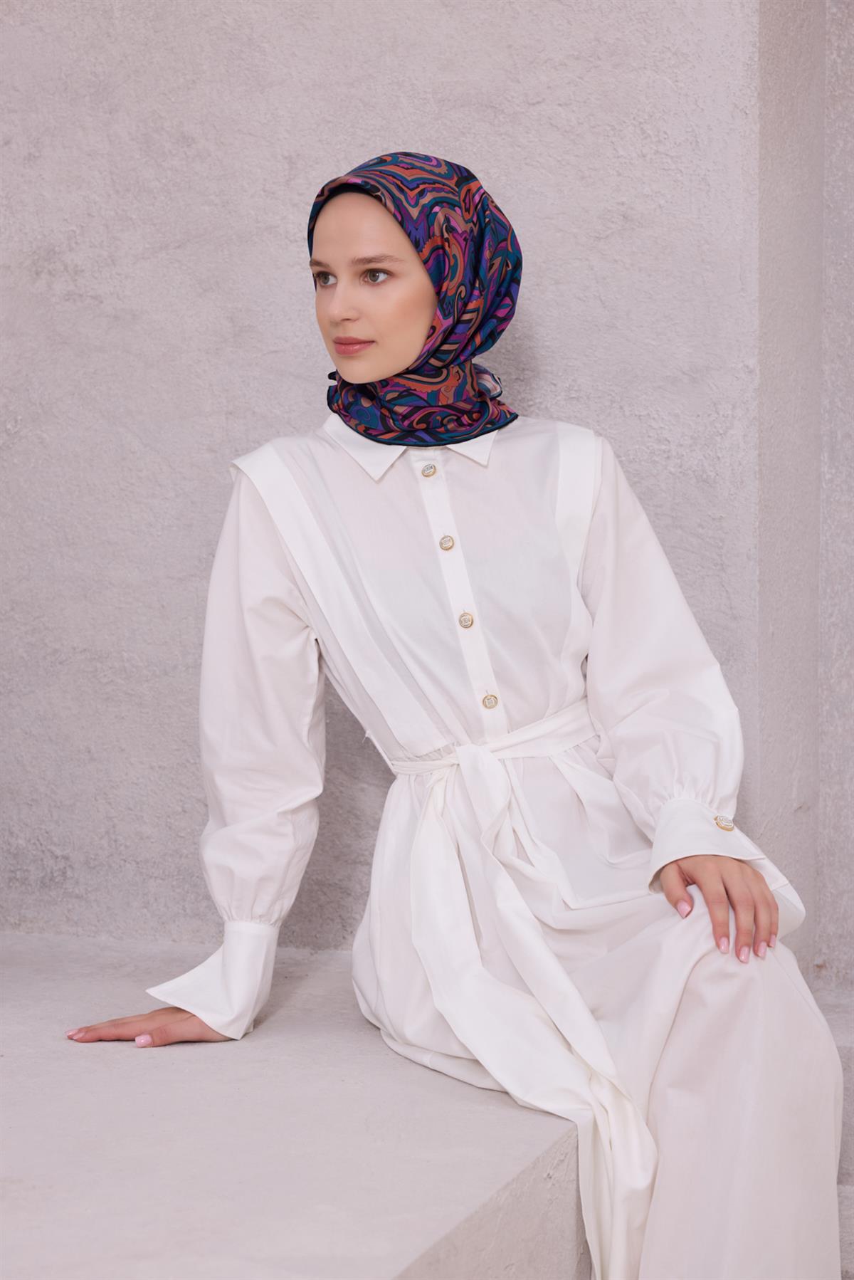 Belli Tivil İpek Eşarp 4222D-57