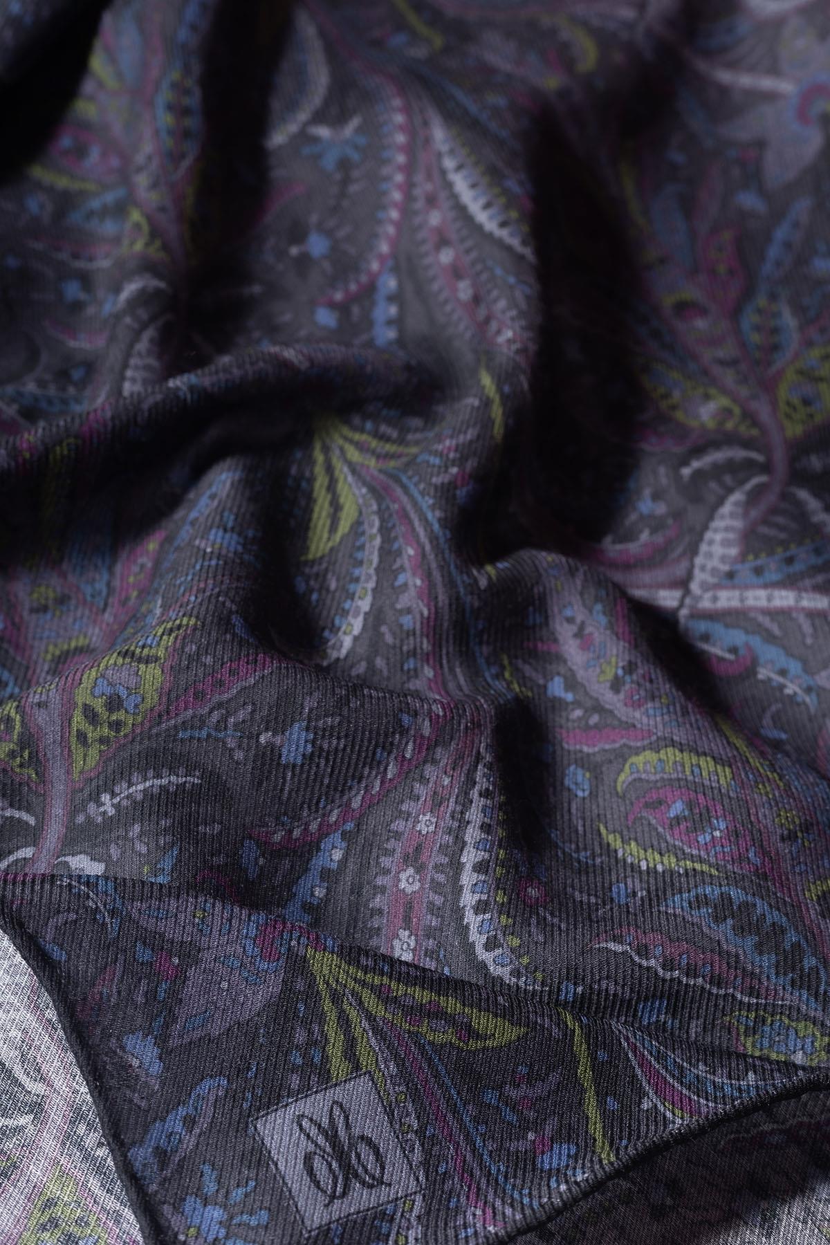 Çağrı İpek Etnik Desen Yün İpek Şal 15259-15