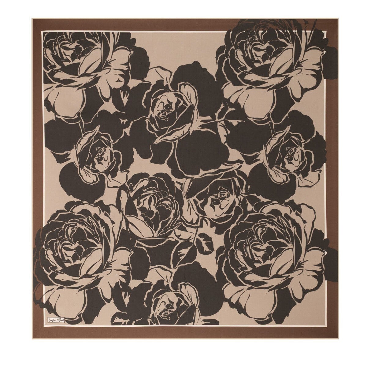 Çağrı İpek Floral Desen Tivil İpek Eşarp DG13938-5