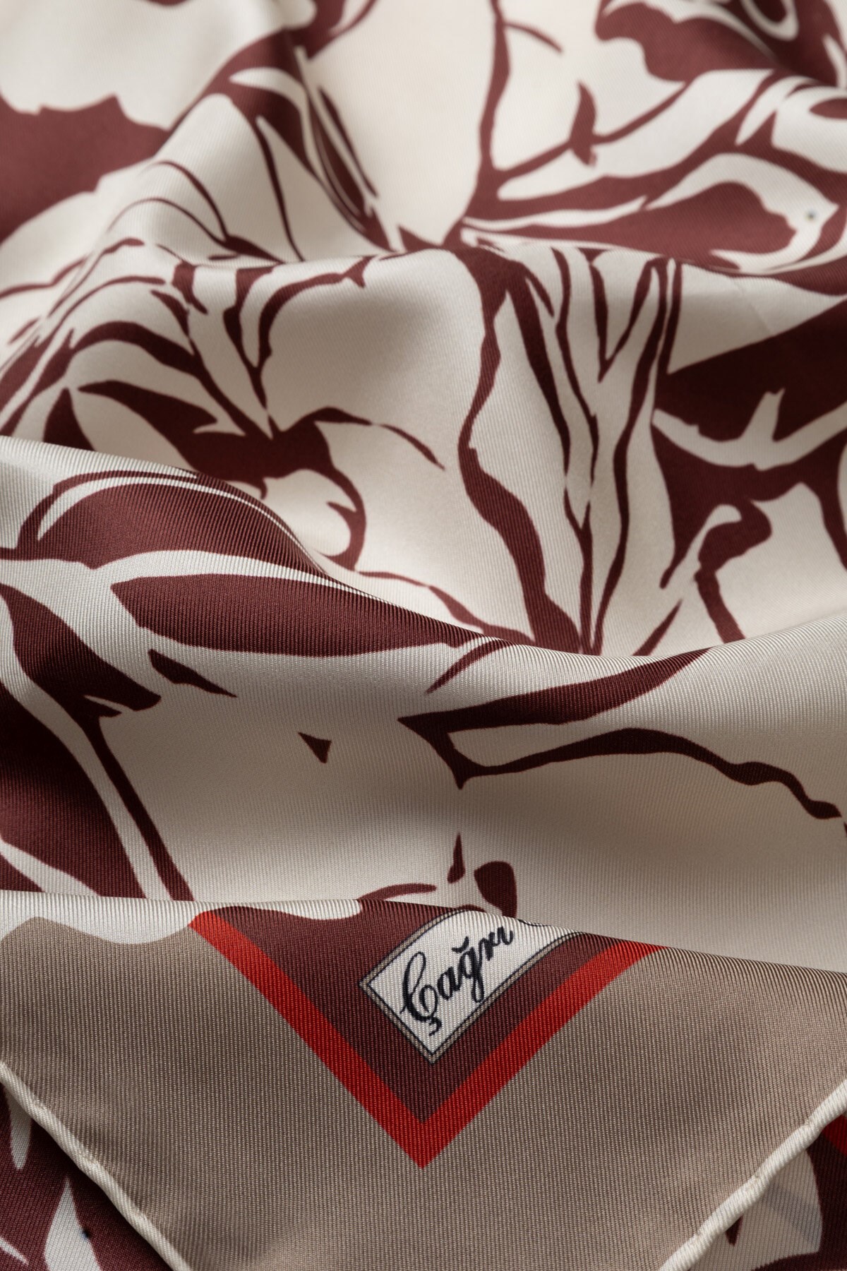 Çağrı İpek Floral Desen Tivil İpek Eşarp DG13938-10
