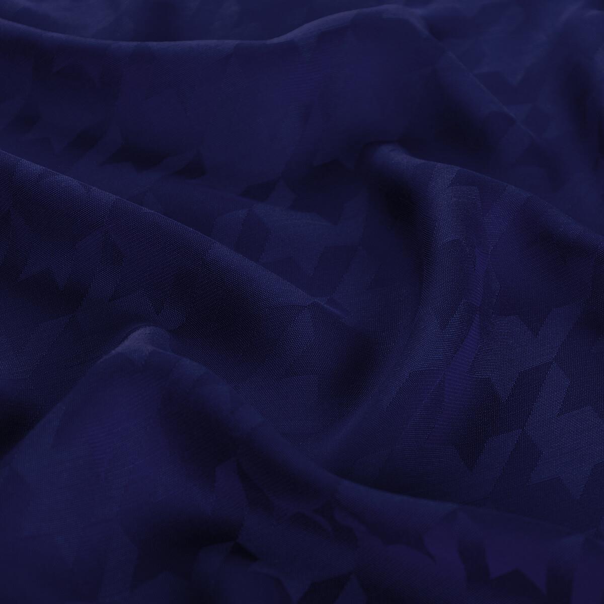 İpekevi Dört Mevsim Kazayağı Desenli Monogram Şal 04390-Saks Mavisi