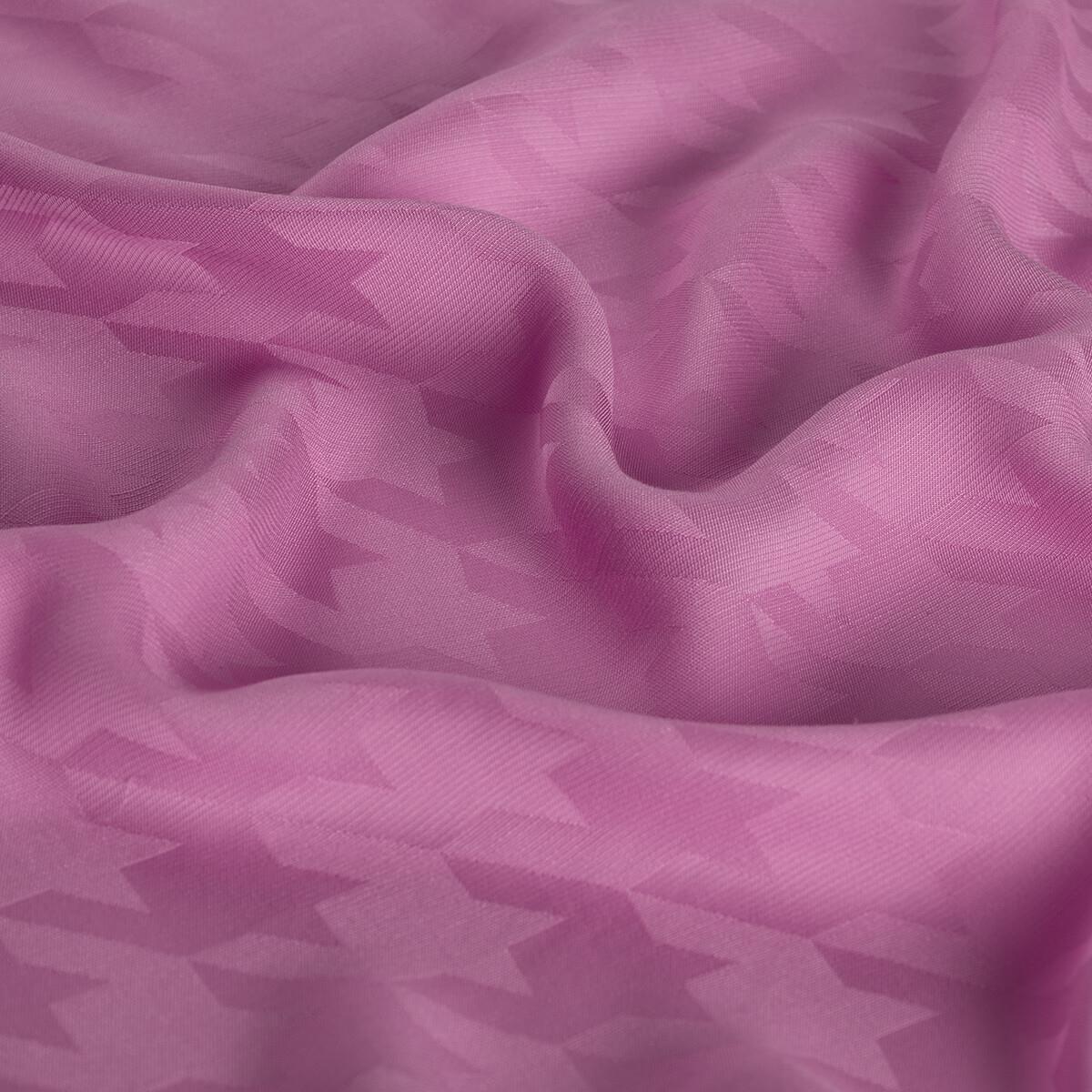 İpekevi Dört Mevsim Kazayağı Desenli Monogram Şal 04390-Şeker Pembesi