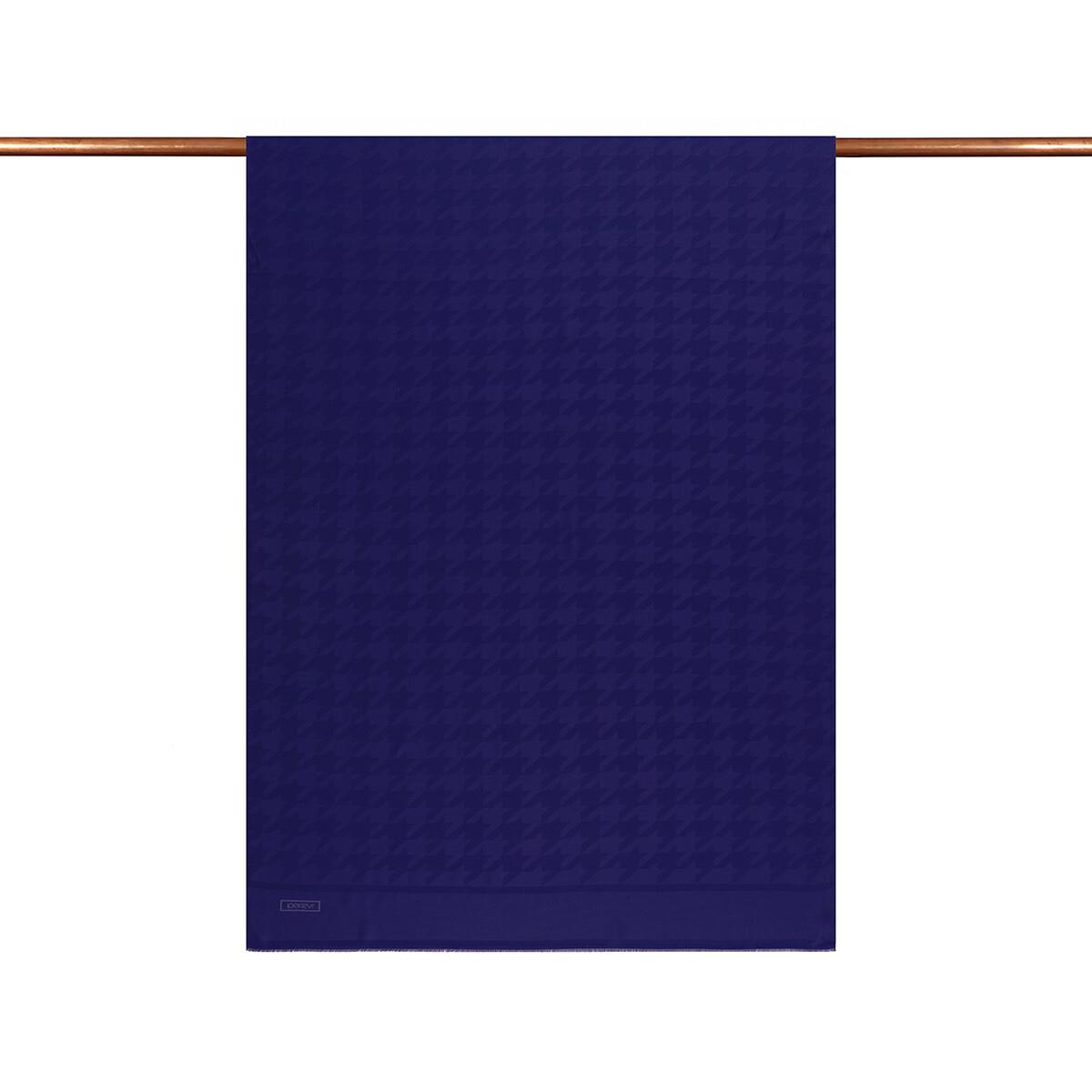 İpekevi Dört Mevsim Kazayağı Desenli Monogram Şal 04390-Saks Mavisi