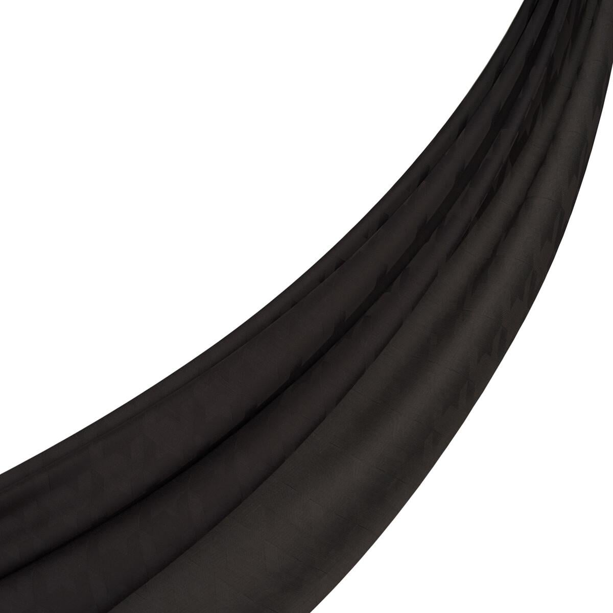 İpekevi Dört Mevsim Kazayağı Desenli Monogram Şal 04390-Siyah