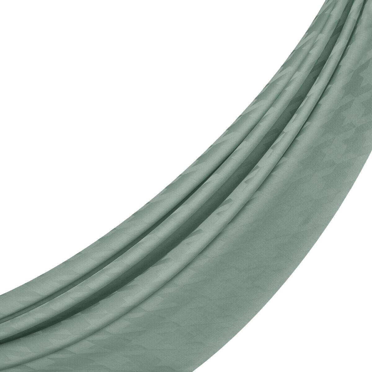 İpekevi Dört Mevsim Kazayağı Desenli Monogram Şal 04390-Su Yeşili