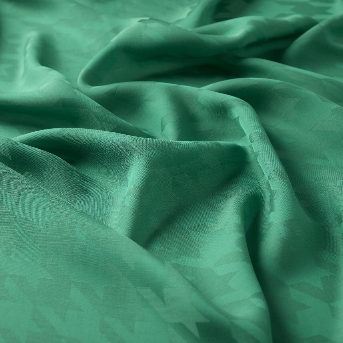 İpekevi Dört Mevsim Kazayağı Desenli Monogram Şal 04390-Zümrüt Yeşili