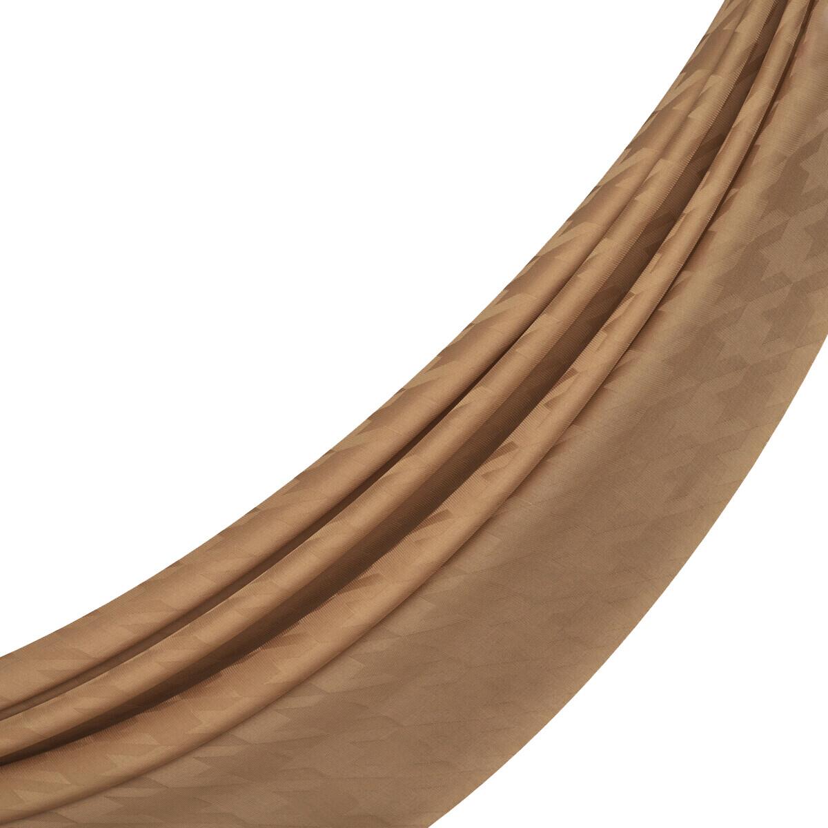 İpekevi Dört Mevsim Kazayağı Desenli Monogram Şal 04390-Bal Köpüğü