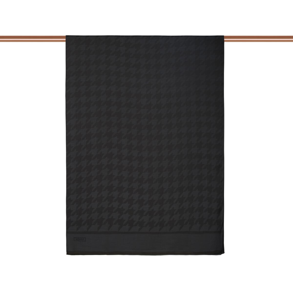 İpekevi Dört Mevsim Kazayağı Desenli Monogram Şal 04390-Koyu Füme