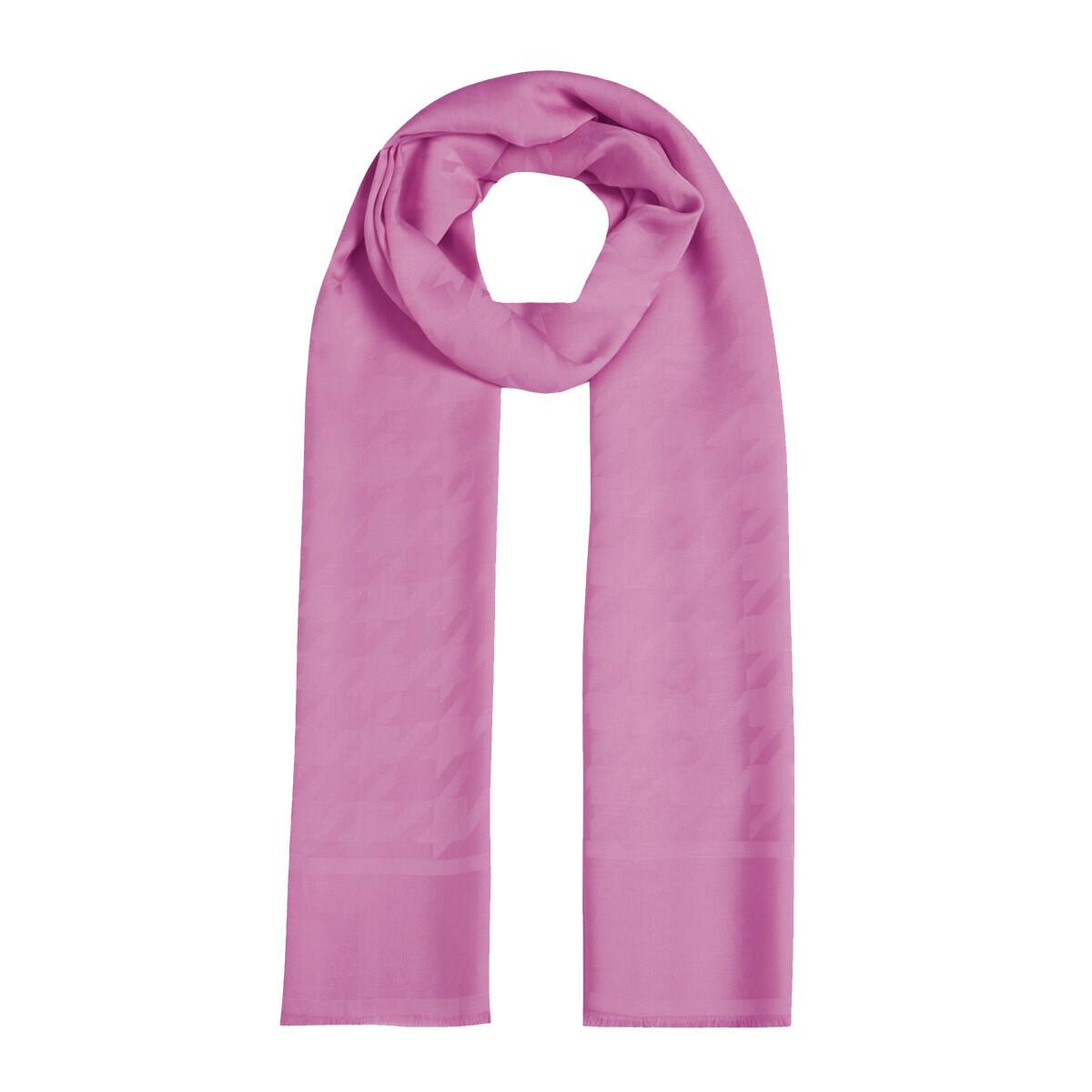 İpekevi Dört Mevsim Kazayağı Desenli Monogram Şal 04390-Şeker Pembesi