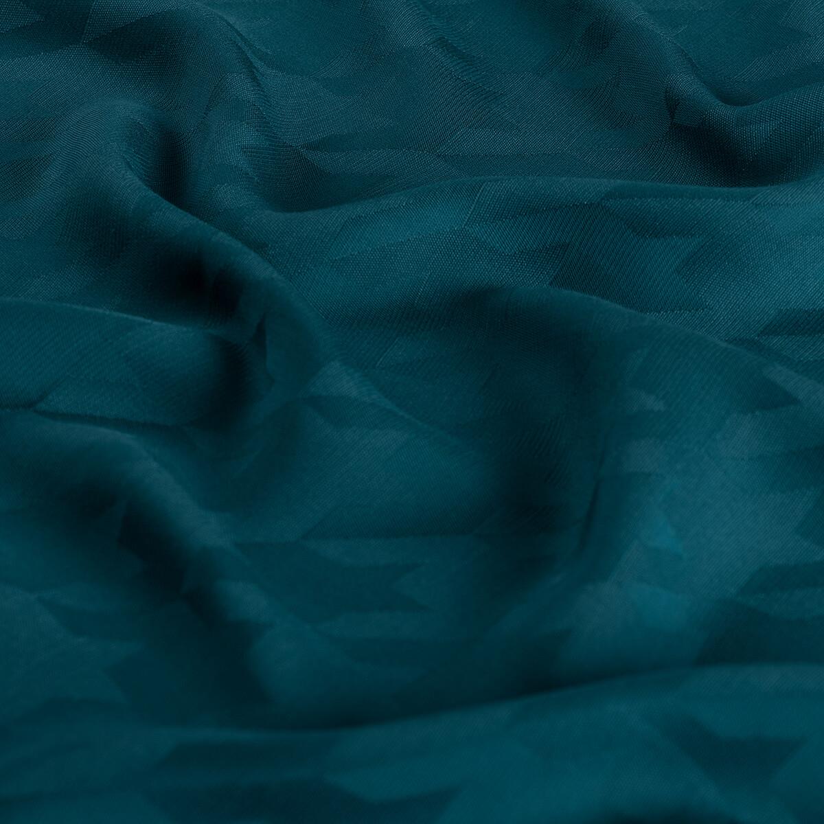 İpekevi Dört Mevsim Kazayağı Desenli Monogram Şal 04390-Petrol Mavisi