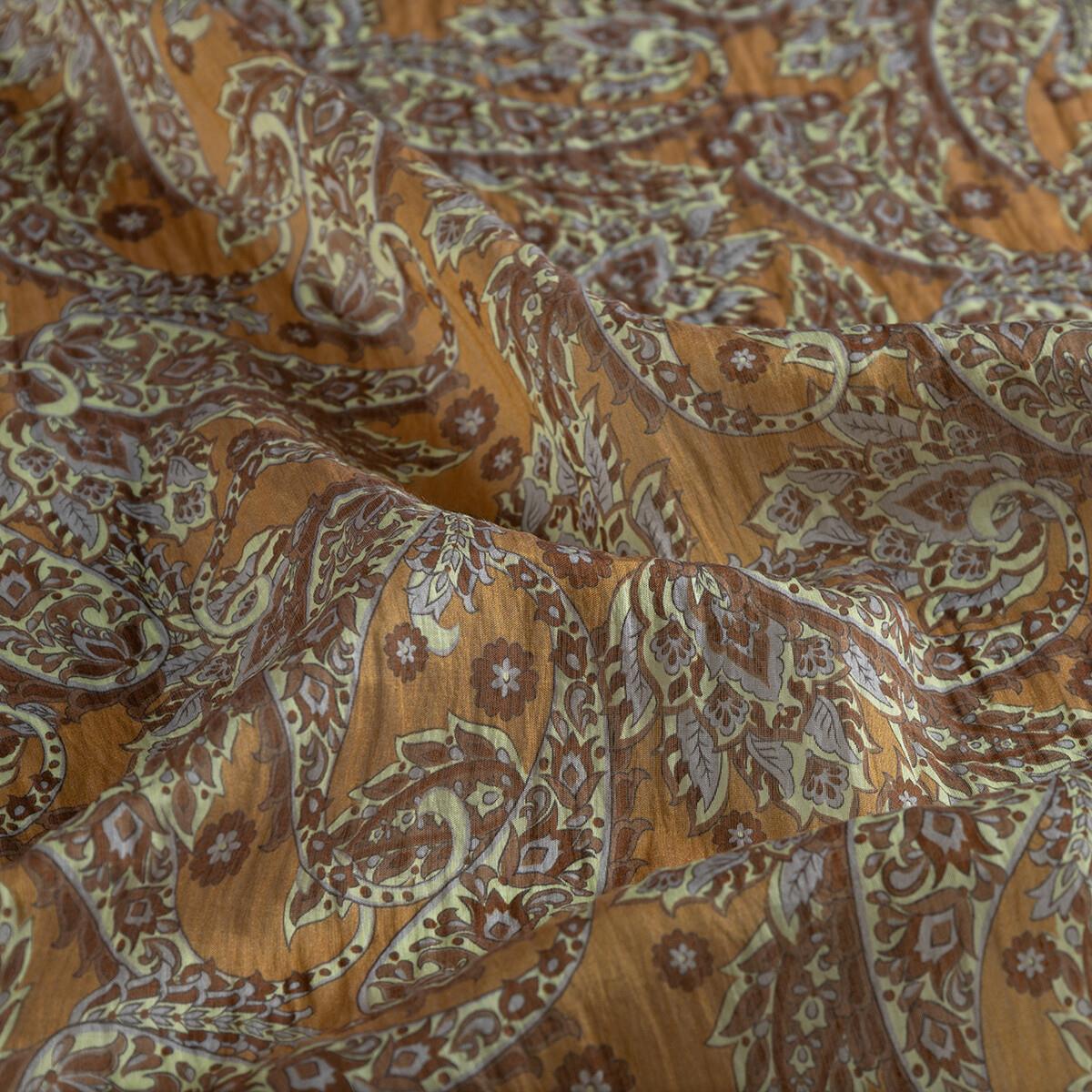 İpekev Mezopotamya Model 03 Desenli Tensel Soft Eşarp 02226-Yağ Yesili