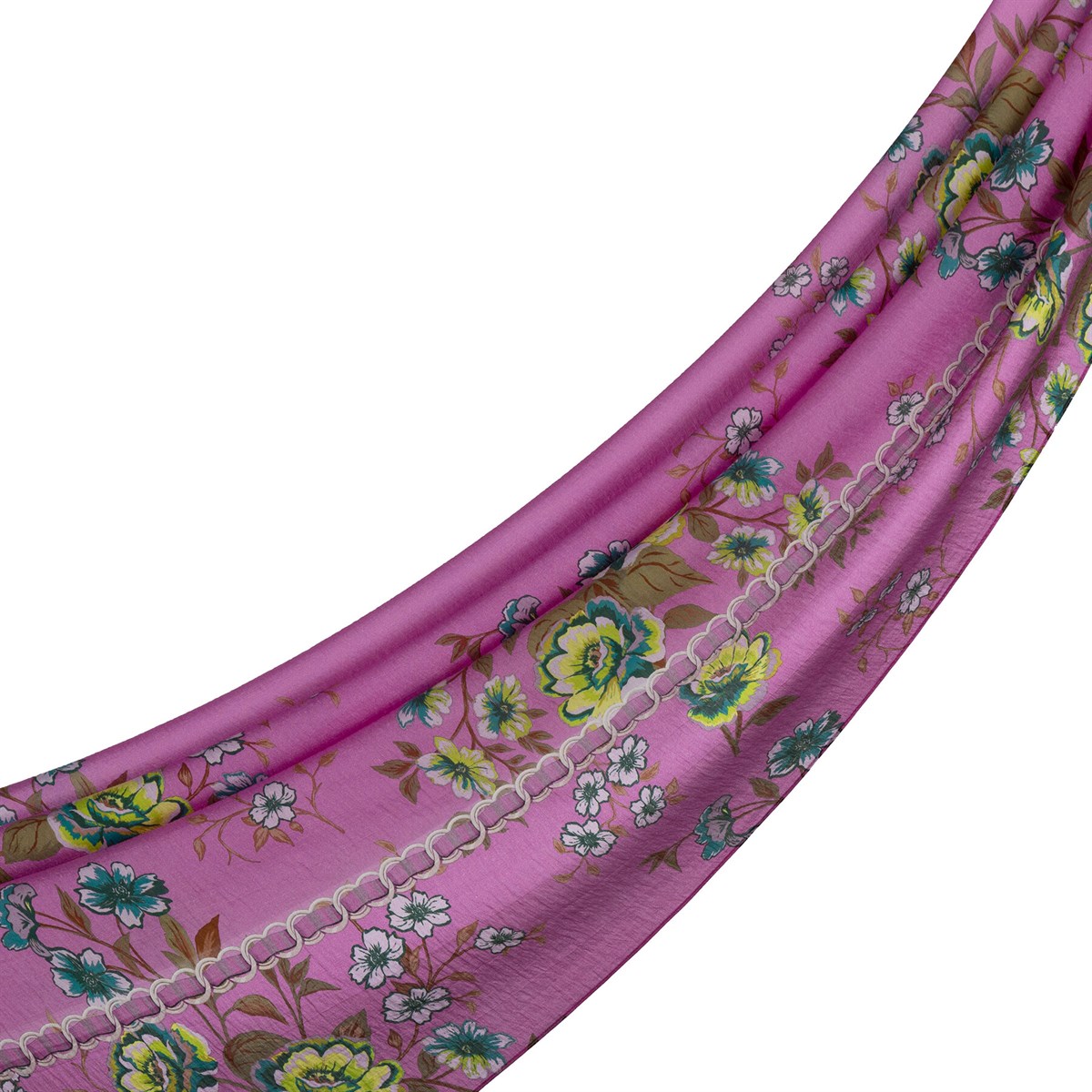 İpekevi Bahar Kafesi Desenli Tensel Şal 02370-Lilyum Pembe