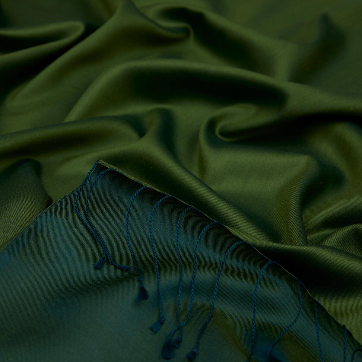 İpekevi Çift Taraflı Düz Renk İpek Şal 00927-Ördek Başı