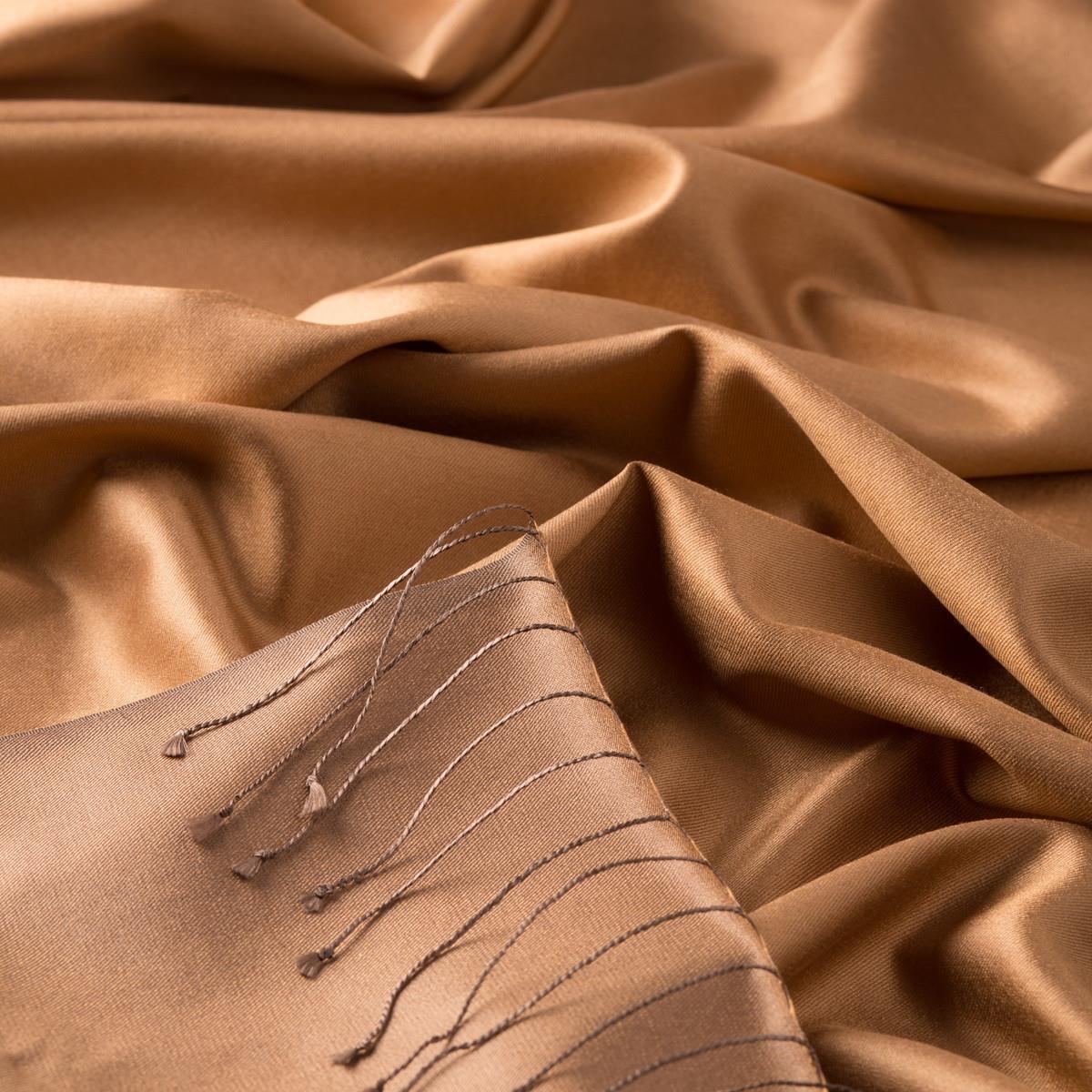 İpekevi Çift Taraflı Düz Renk İpek Şal 00927-Bal Köpüğü