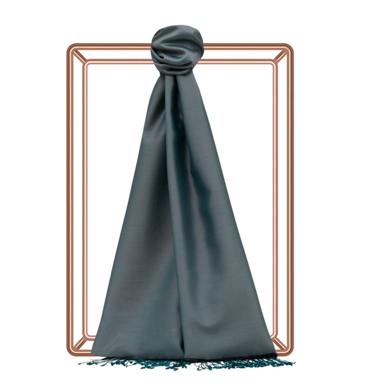 İpekevi Çift Taraflı Düz Renk İpek Şal 00927-Kireç Taşı