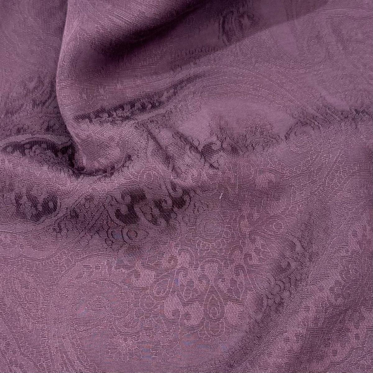 İpekevi Dört Mevsim Etnik Desenli Monogram Jakar Şal 04472-İncir Moru