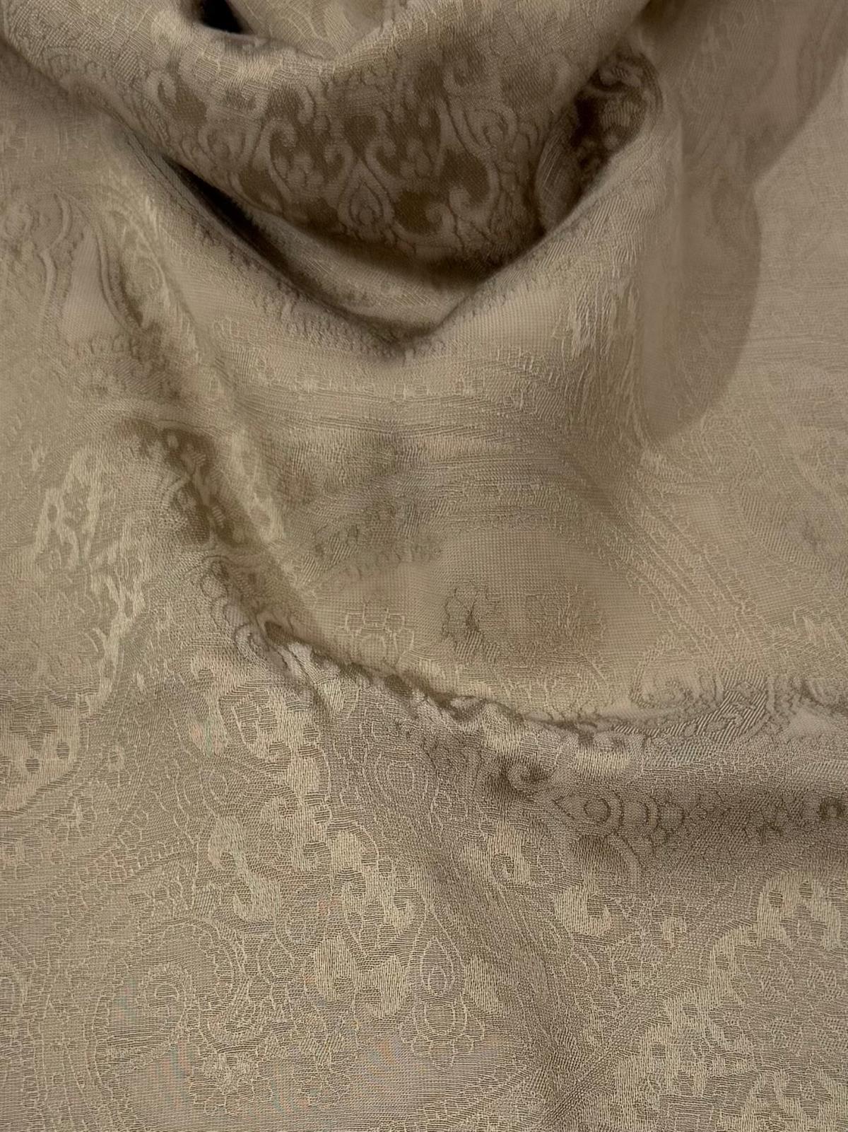 İpekevi Dört Mevsim Etnik Desenli Monogram Jakar Şal 04472-Taş