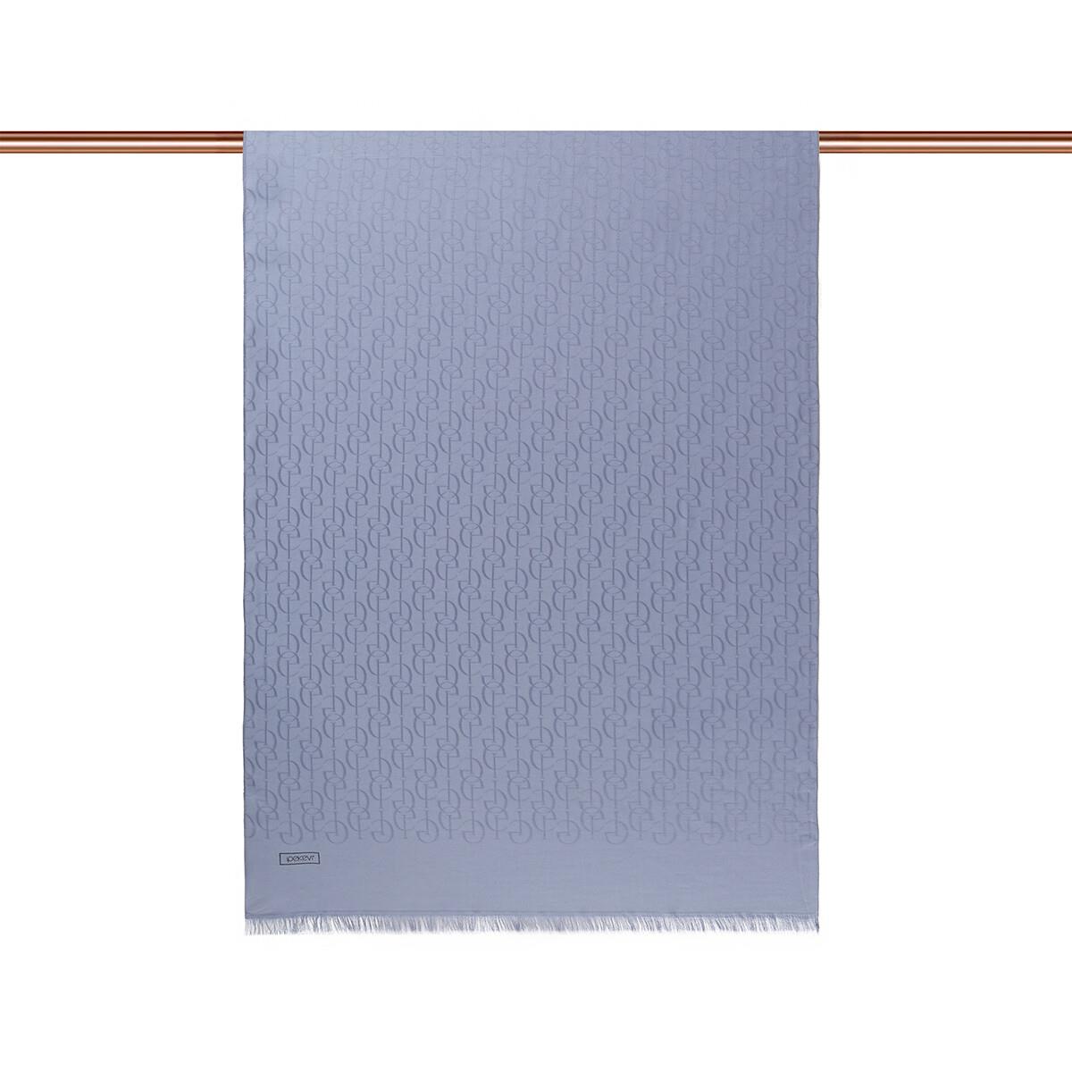 İpekevi Dört Mevsim İE Monogram Şal 04474-Metalik Mavi