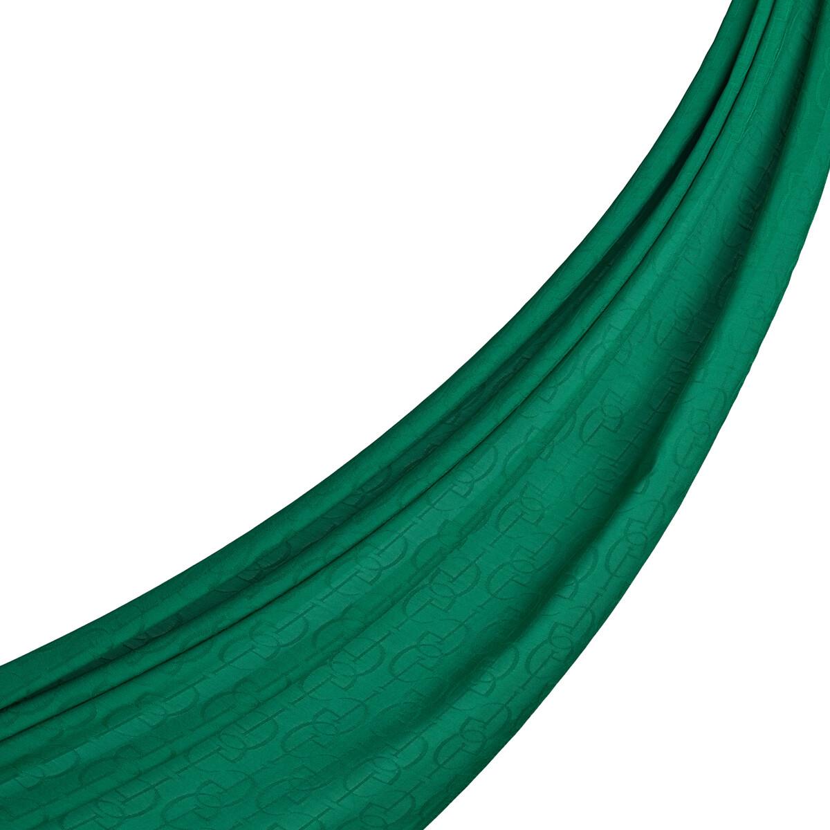 İpekevi Dört Mevsim İE Monogram Şal 04474-Zümrüt Yeşili