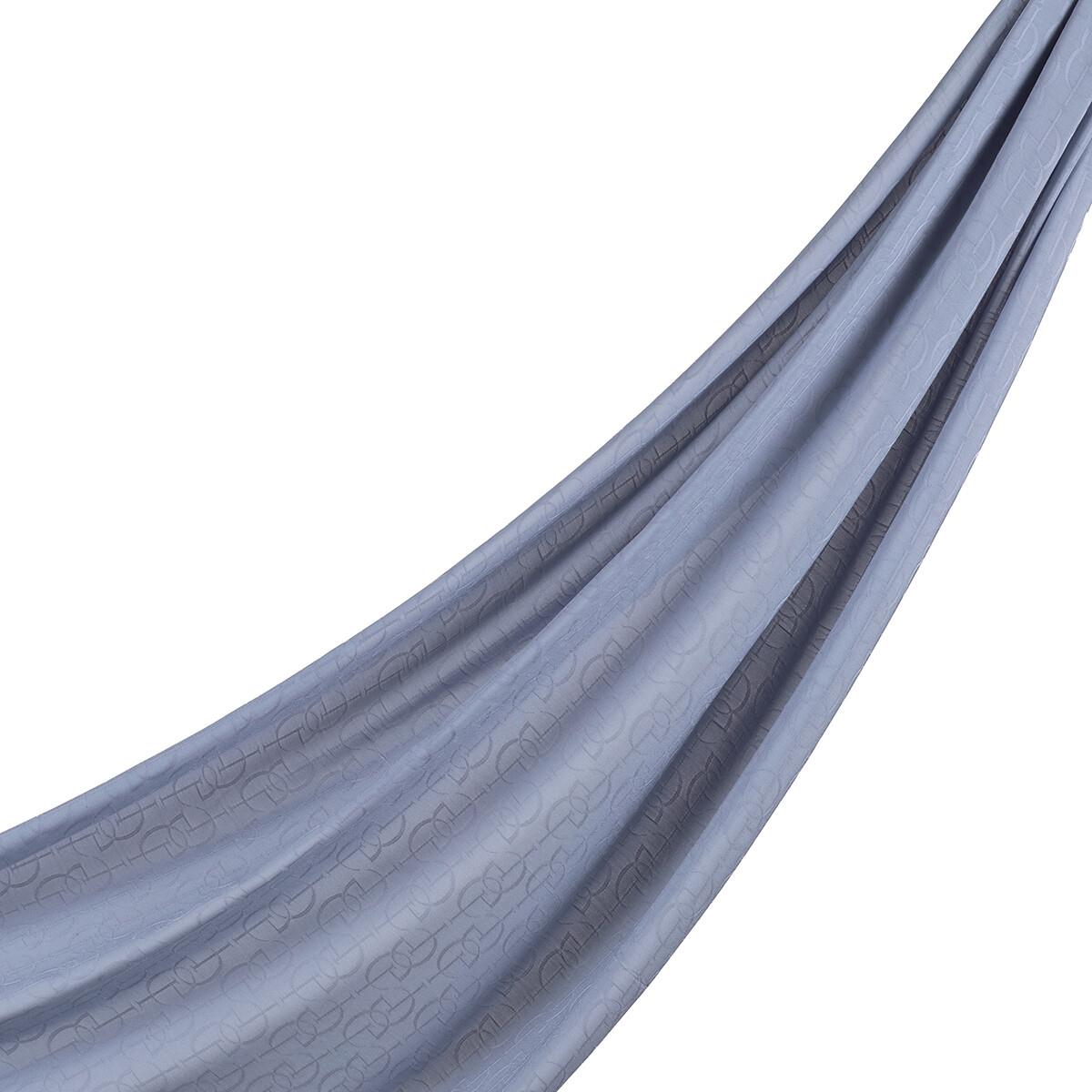 İpekevi Dört Mevsim İE Monogram Şal 04474-Metalik Mavi