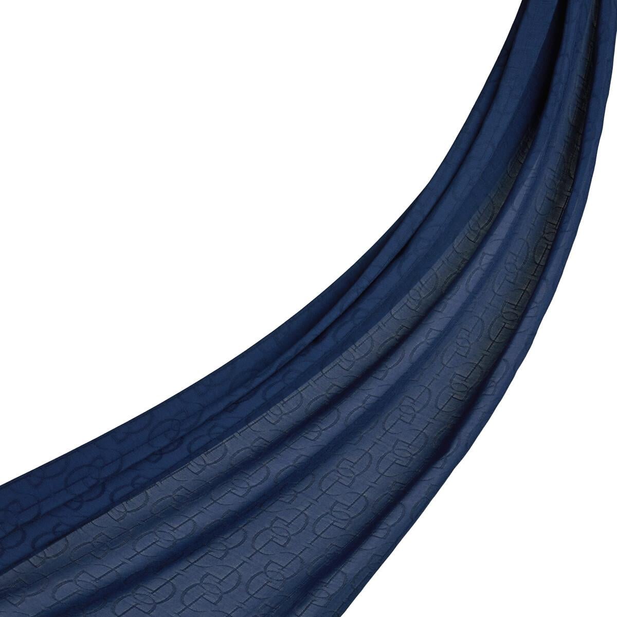 İpekevi Dört Mevsim İE Monogram Şal 04474-lacivert