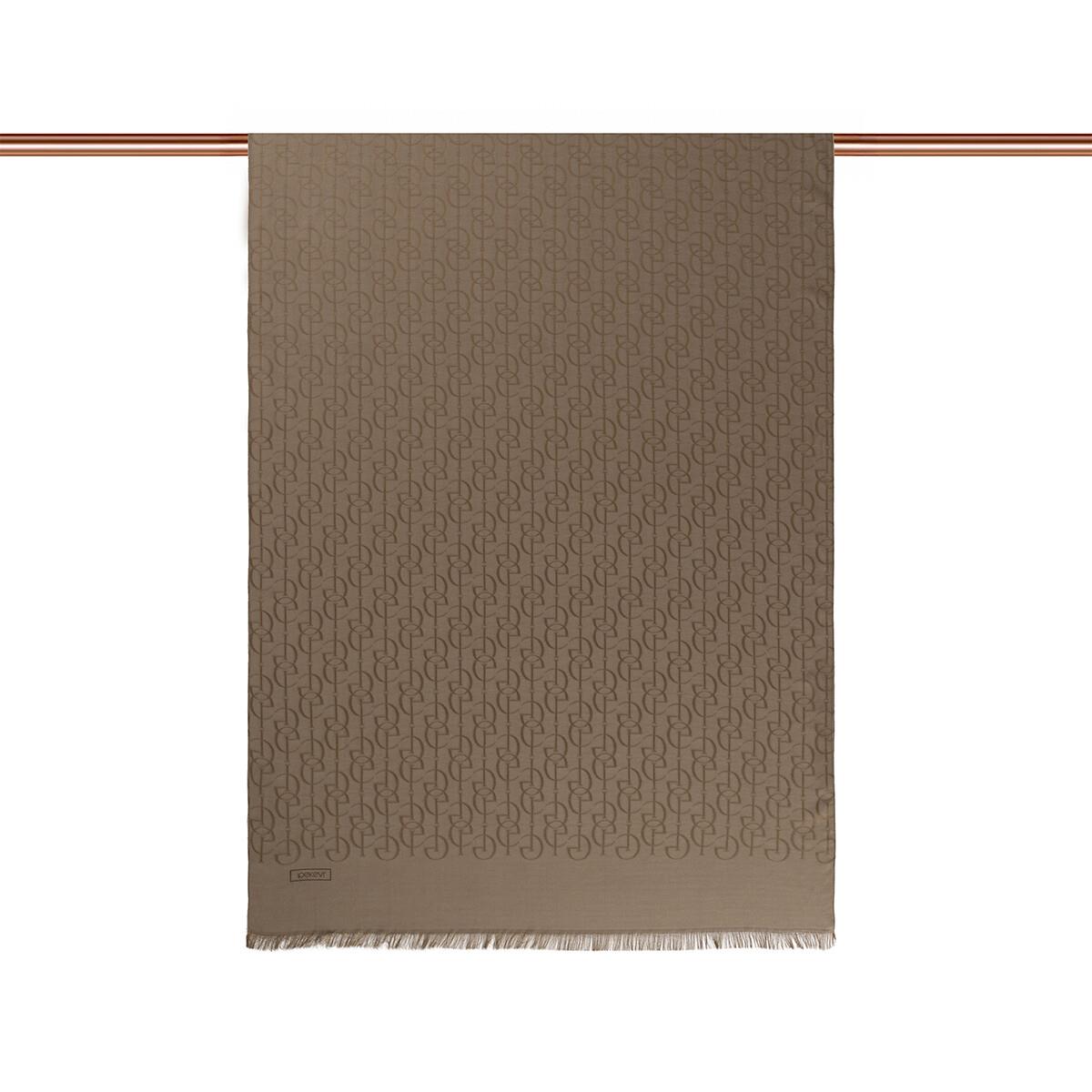 İpekevi Dört Mevsim İE Monogram Şal 04474-vizon