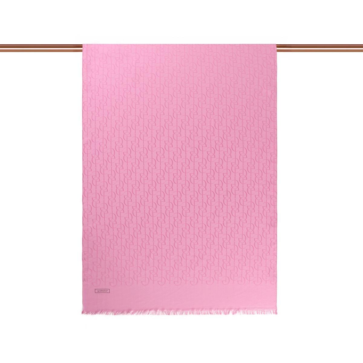 İpekevi Dört Mevsim İE Monogram Şal 04474-Şeker Pembe