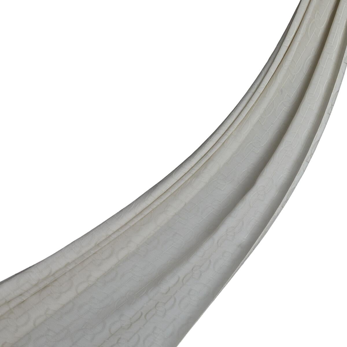 İpekevi Dört Mevsim İE Monogram Şal 04474-Kum Beyazı