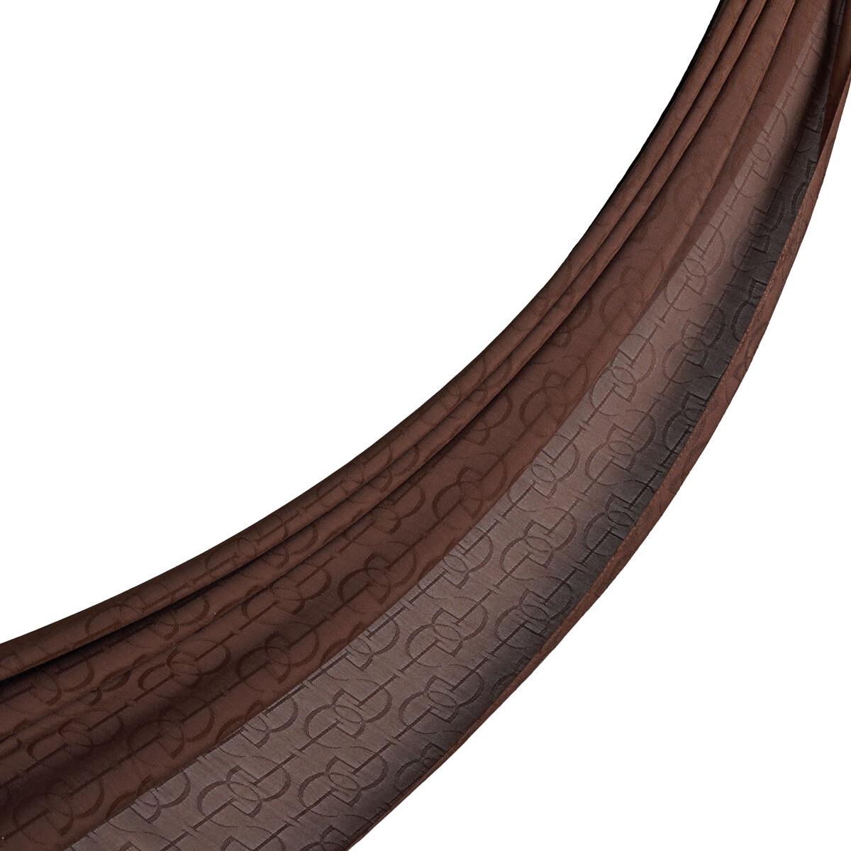 İpekevi Dört Mevsim İE Monogram Şal 04474-Acı Kahve