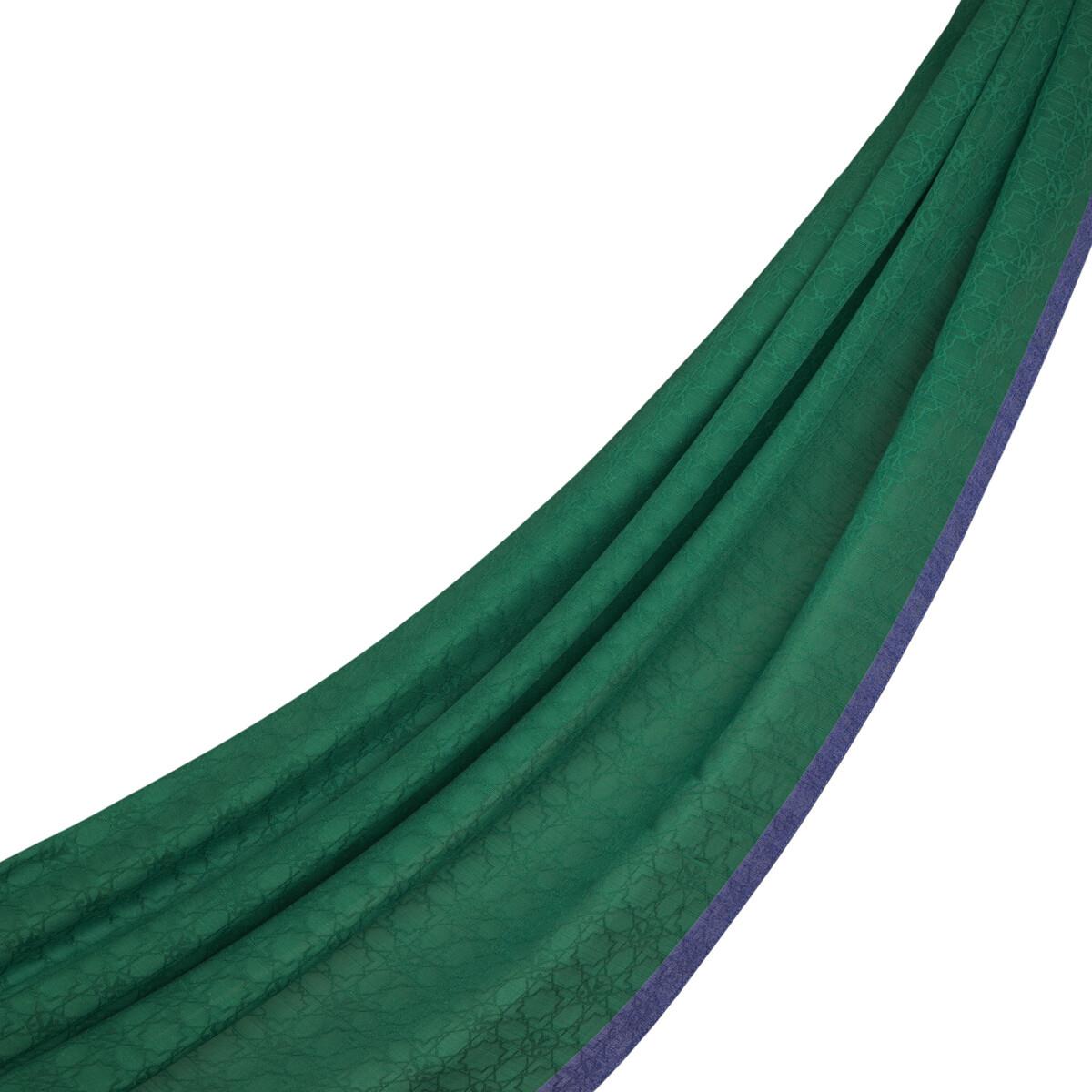 İpekevi Dört Mevsim Monogram Desen Şal 04356-Zümrüt Yeşili