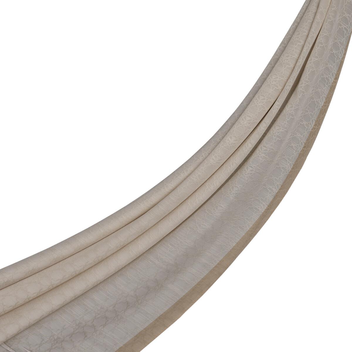 İpekevi Dört Mevsim Monogram Desen Şal 04356-Ekru