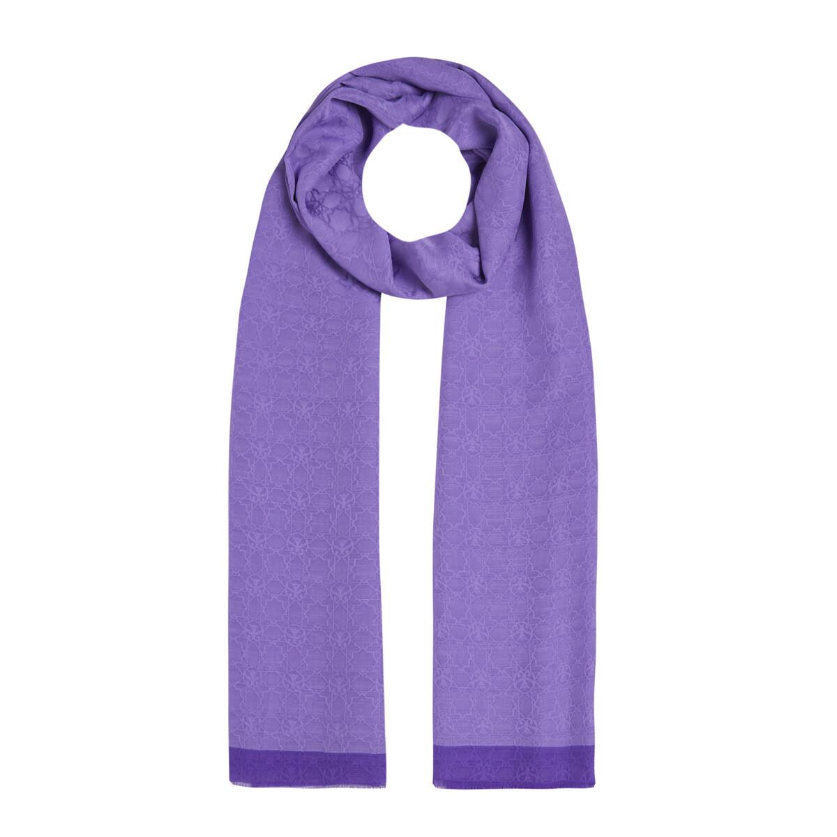 İpekevi Dört Mevsim Monogram Desen Şal 04356-Violet