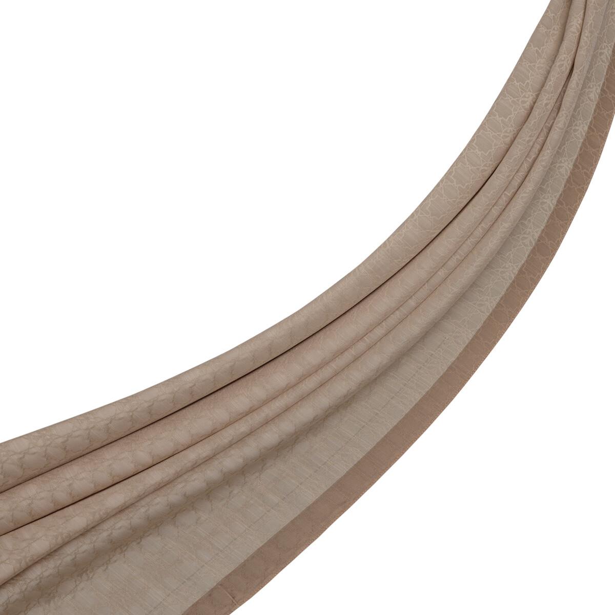 İpekevi Dört Mevsim Monogram Desen Şal 04356-Fildişi