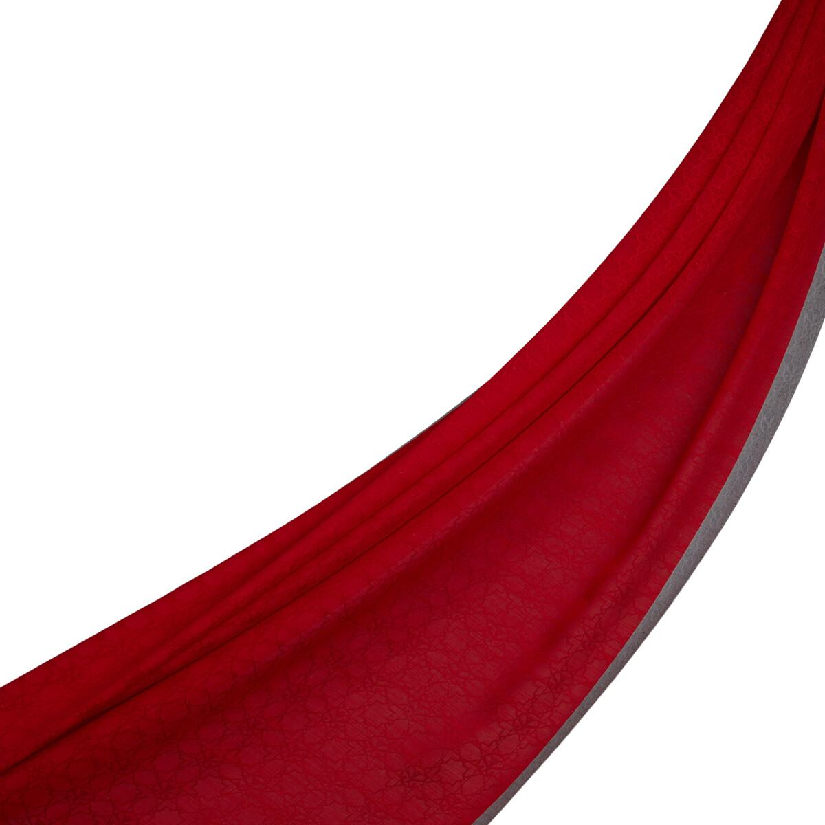 İpekevi Dört Mevsim Monogram Desen Şal 04356-Kırmızı