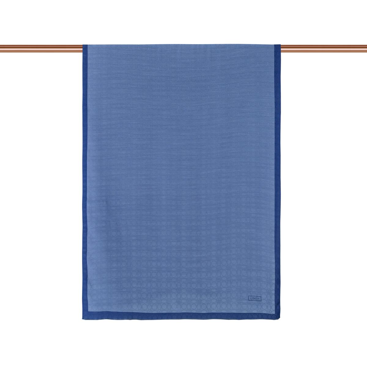 İpekevi Dört Mevsim Monogram Desen Şal 04356-Metalik Mavi