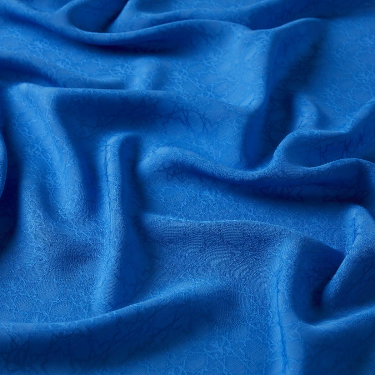 İpekevi Dört Mevsim Monogram Desen Şal 04356-Saks Mavi