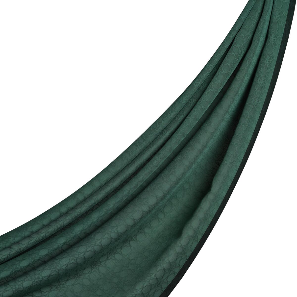 İpekevi Dört Mevsim Monogram Desen Şal 04356-Çam Yeşili