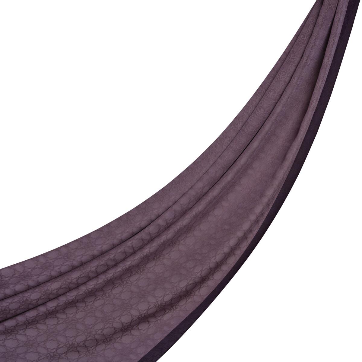 İpekevi Dört Mevsim Monogram Desen Şal 04356-İncir Moru