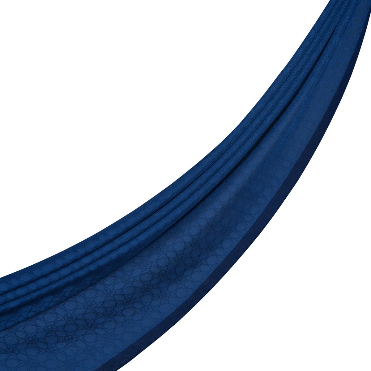 İpekevi Dört Mevsim Monogram Desen Şal 04356-Gece Mavisi