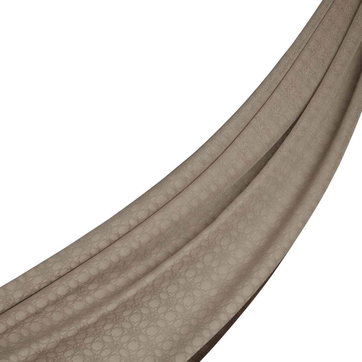 İpekevi Dört Mevsim Monogram Desen Şal 04356-Vizon