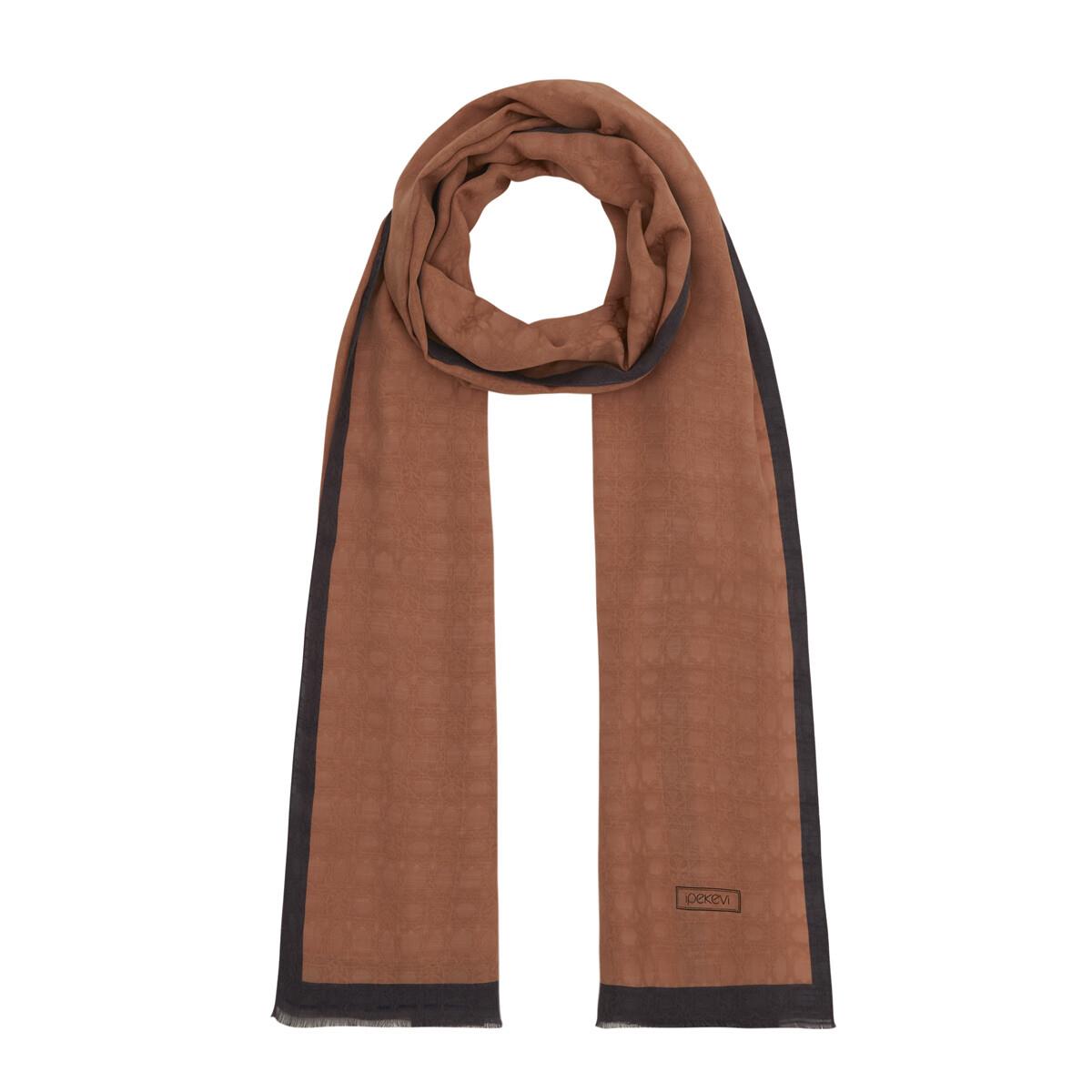 İpekevi Dört Mevsim Monogram Desen Şal 04356-Bakır