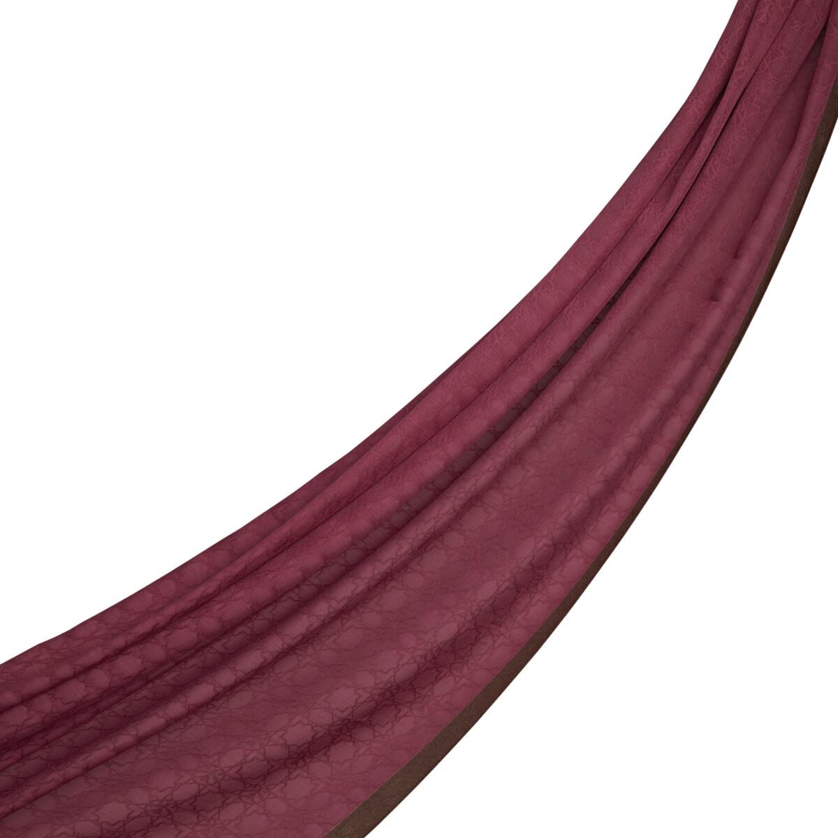 İpekevi Dört Mevsim Monogram Desen Şal 04356-Fuşya