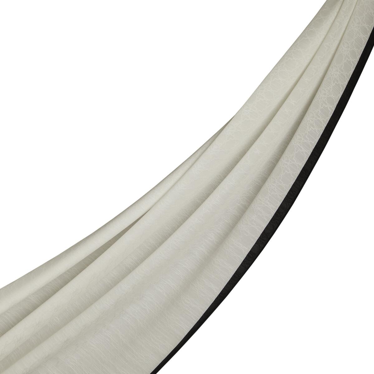 İpekevi Dört Mevsim Monogram Desen Şal 04356-Beyaz