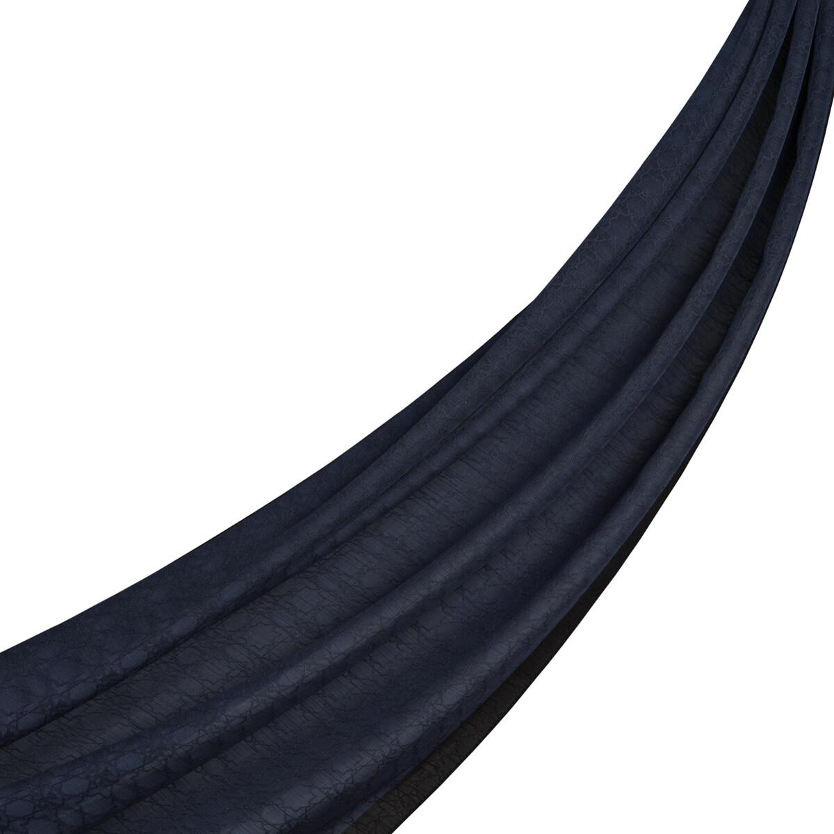 İpekevi Dört Mevsim Monogram Desen Şal 04356-Koyu Lacivert