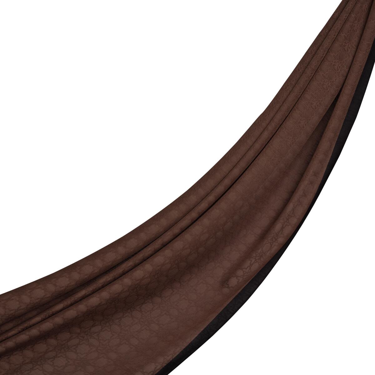İpekevi Dört Mevsim Monogram Desen Şal 04356-Kahverengi