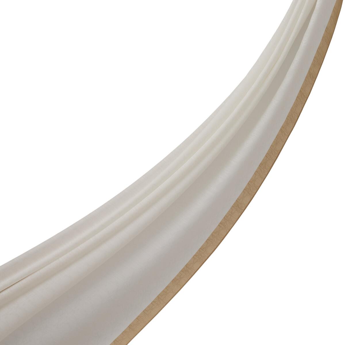 İpekevi Dört Mevsim Monogram Desen Şal 04356-Krem