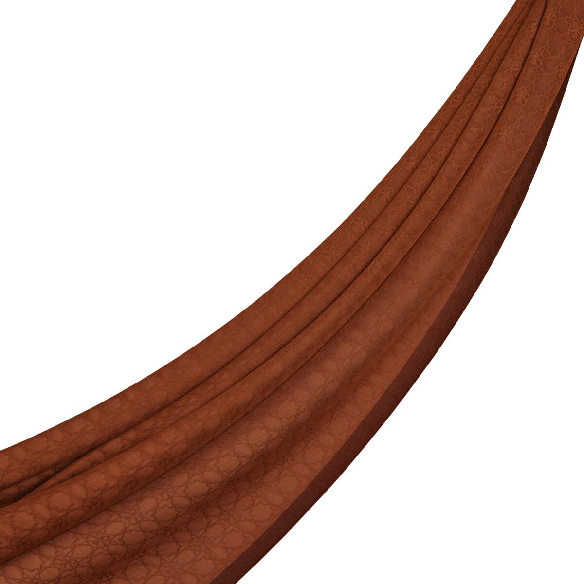 İpekevi Dört Mevsim Monogram Desen Şal 04356-Kiremit