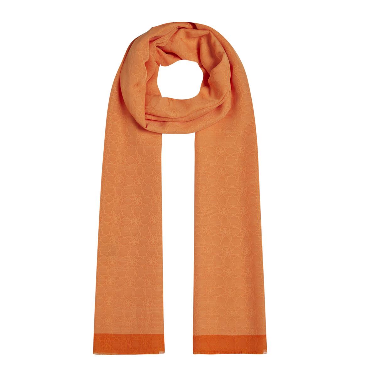 İpekevi Dört Mevsim Monogram Desen Şal 04356-Portakal