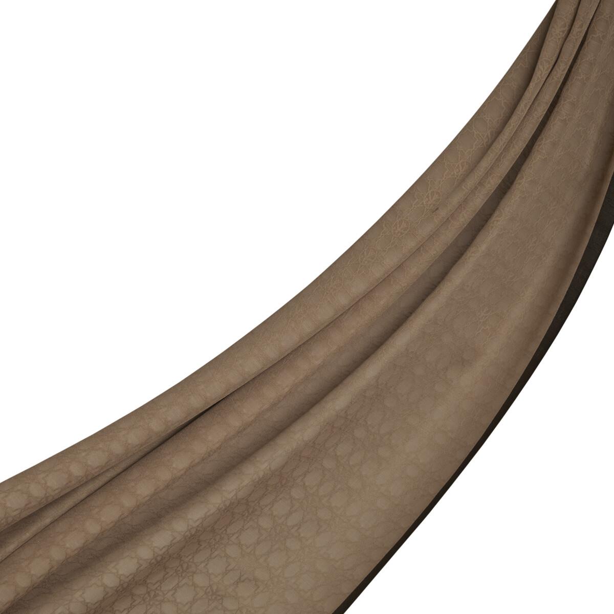 İpekevi Dört Mevsim Monogram Desen Şal 04356-Sütlü Kahve