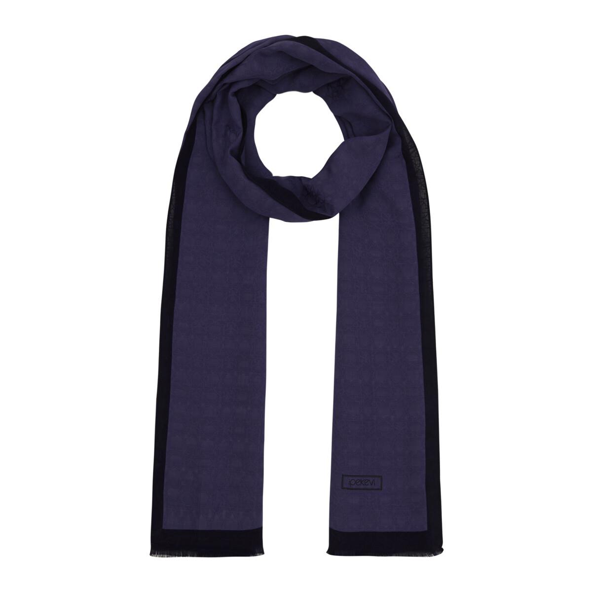 İpekevi Dört Mevsim Monogram Desen Şal 04356-Menekşe